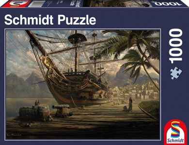 Schmidt, Statek w porcie, puzzle, 1000 elementów