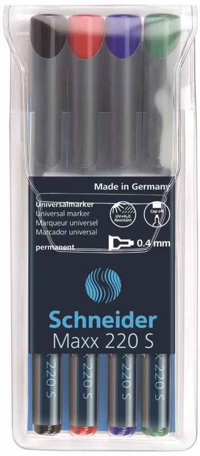 Schneider, foliopisy, 0,4 mm, 4 kolory