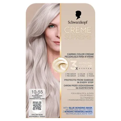 Schwarzkopf, Creme Supreme, farba do włosów, odcień 10-55 platinum silver blonde