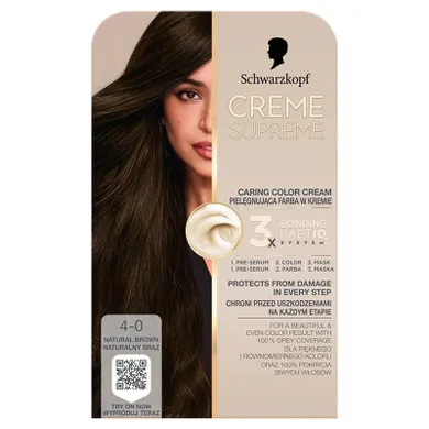 Schwarzkopf, Creme Supreme, farba do włosów, odcień 4-0 natural dark brown