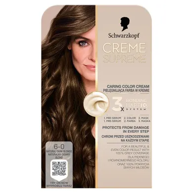 Schwarzkopf, Creme Supreme, farba do włosów, odcień 6-0 natural light brown