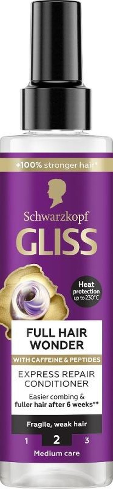 Schwarzkopf, Gliss full hair wonder, odżywka ekspresowa do włosów, 200 ml