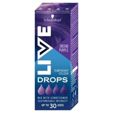 Schwarzkopf, Live Drops, krople do nietrwałej koloryzacji włosów, Orchid Purple, 30 ml