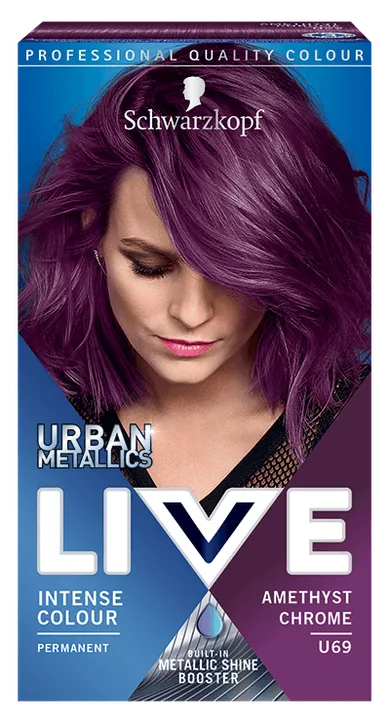 Schwarzkopf, Live, krem koloryzujący, Urban Metallics, nr U69 Amethyst Chrome