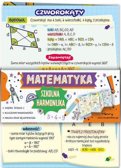 Ściąga harmonijka matermatyka - trójkąty B6