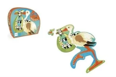 Scratch, puzzle konturowe, Bocian, 24 elementy