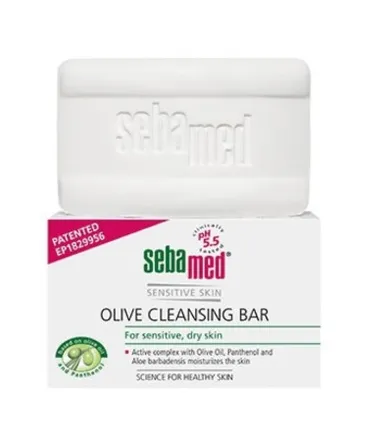 Sebamed, Sensitive Skin Olive Cleansing Bar, oliwkowe mydło w kostce do mycia ciała, 150 g