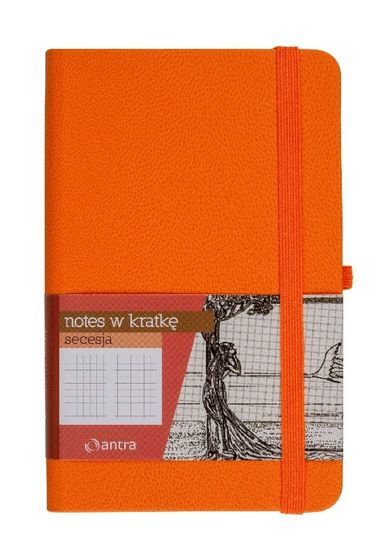 Secesja, notes A6 z gumką, pomarańczowy, 1 szt.