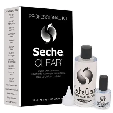 Seche, Clear Crystal Base Coat, bezbarwna baza do paznokci, 118 ml + 14 ml