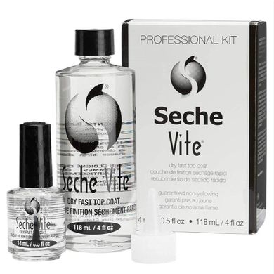 Seche, Vite Dry Fast Top Coat, wysuszacz i utwardzacz do lakieru do paznokci, 118 ml + 14 ml