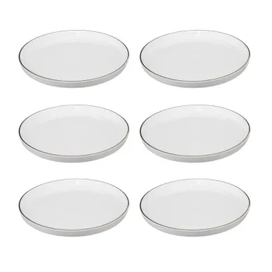 Secret de Gourmet, talerze deserowe porcelanowe, Sublima, złota obwódka, średnica 20 cm, 6 szt.