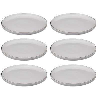 Secret de Gourmet, talerze obiadowe porcelanowe, Sublima, złota obwódka, średnica 27 cm, 6 szt.