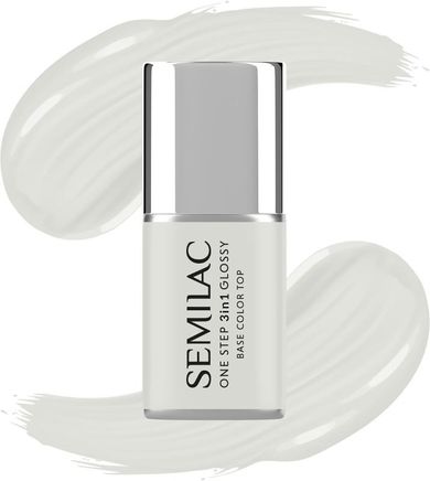 Semilac, One Step Glossy 3in1, lakier hybrydowy do paznokci s110 the white, 7 ml