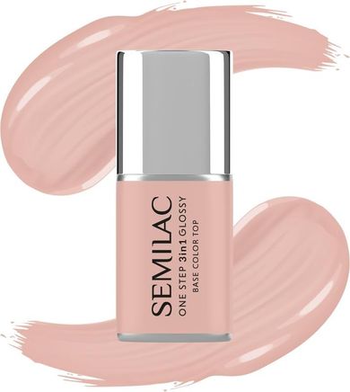 Semilac, One Step Glossy 3in1, lakier hybrydowy do paznokci s450 light peach, 7 ml