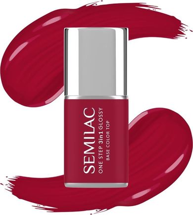 Semilac, One Step Glossy 3in1, lakier hybrydowy do paznokci s575 dark red, 7 ml