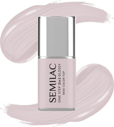 Semilac, One Step Glossy 3in1, lakier hybrydowy do paznokci s610 barely pink, 7 ml