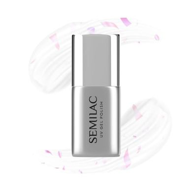 Semilac, top matowy do lakierów hybrydowych, flower flakes t23, 7 ml