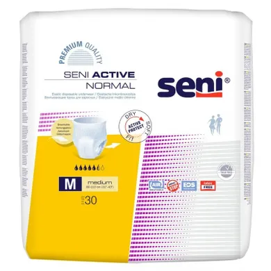 Seni, active normal medium, majtki chłonne, żółte