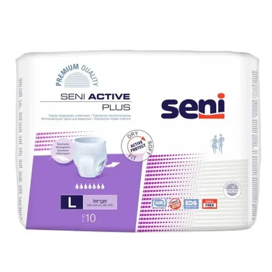 Seni, active plus large, majtki chłonne, fiolet, 10 szt.