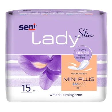 Seni, lady slim, mini plus, wkładki ulologiczne, 15 szt.