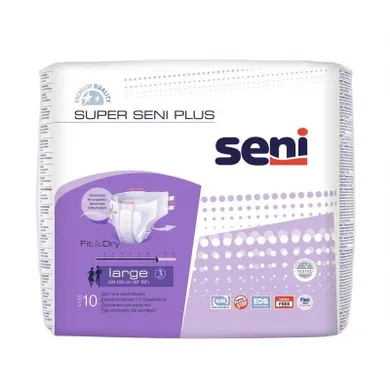 Seni, super plus L, pieluchy, fiolet, 10 szt.