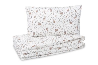 Sensillo, Forest, 2-częściowy komplet pościeli bawełnianej, beige, 100-135 cm