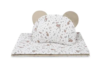 Sensillo, Forest, bawełniany komplet do wózka, beige