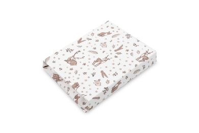 Sensillo, Forest, prześcieradło drukowane, bawełniane, beige, 60-120 cm