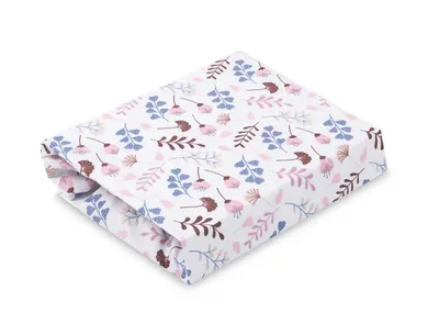 Sensillo, prześcieradło drukowane, bawełna, twigs pink, 60-120 cm