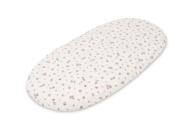 Sensillo, Rose, prześcieradło do wózka bawełna, beige, 35-75 cm