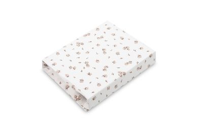 Sensillo, Rose, prześcieradło drukowane, bawełna, beige, 60-120 cm