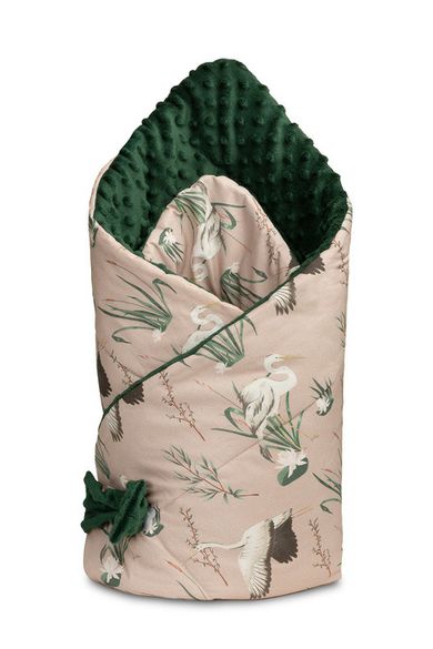 Sensillo, rożek, żurawie, 80-80 cm, beż/butelkowa zieleń