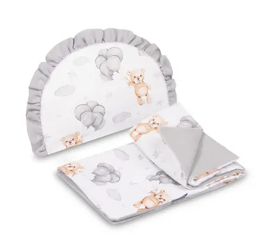 Sensillo, Teddy, komplet do wózka muślin, szary