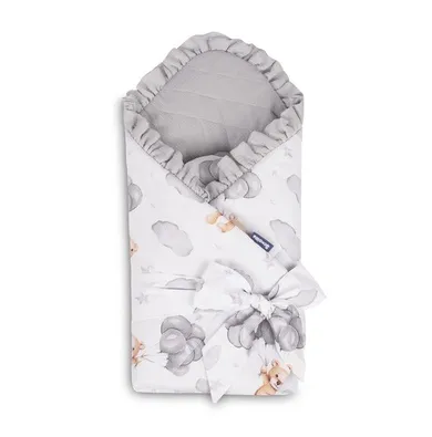 Sensillo, Teddy, rożek niemowlęcy, muślinowy, szary 75-75 cm