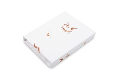 Sensillo, Unicorn, prześcieradło drukowane, bawełniane, beige, 60-120 cm