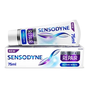 Sensodyne, Clinical Repair Active White, wybielająca pasta do zębów z fluorkiem, 75 ml