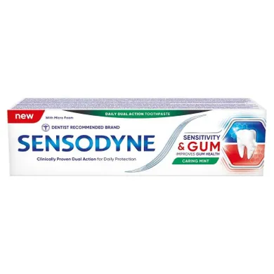 Sensodyne, Nadwrażliwość & Dziąsła Caring Mint, pasta do zębów z fluorkiem, 75 ml