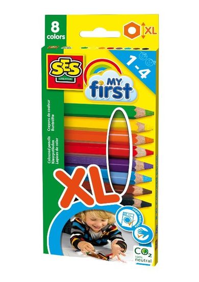SES Creative, Moje pierwsze kredki ołówkowe XL, 8 kolorów