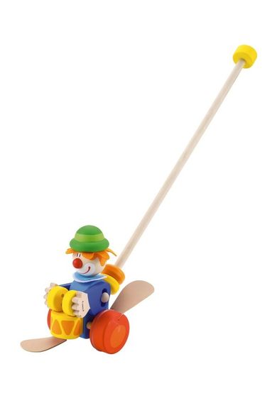 Sevi, Zabawka drewniana, Drewniany pchacz na kiju - Niebieski Clown