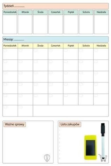 Sezona, planer magnetyczny, suchościeralny, 60-40 cm