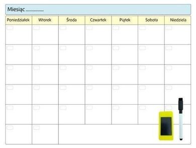 Sezona, planer tygodniowy, magnetyczny, suchościeralny, 30-40 cm