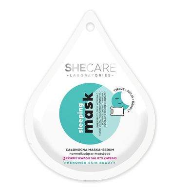 SheCare, Sleeping Mask, całonocna maska-serum normalizująco-matująca, 10 ml