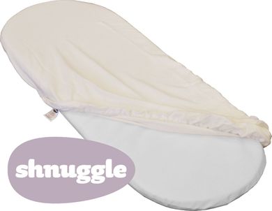 Shnuggle, prześcieradło do kosza Mojżeszowego, kremowe, 74-28 cm, 2 szt.