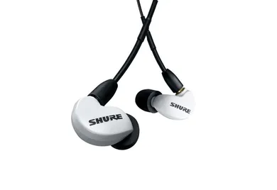 Shure, SE215DYWH+UNI-EFS, słuchawki douszne AONIC215 z pojedynczym przetwornikiem i kablem, 3.5 mm, białe