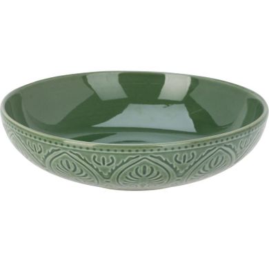 Siaki, ceramiczny talerz głęboki ze żłobionym wzorem, średnica 20 cm