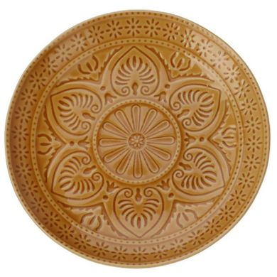 Siaki, ceramiczny talerz ze żłobionym wzorem, średnica 20 cm
