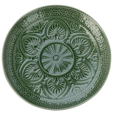 Siaki, ceramiczny talerz ze żłobionym wzorem, średnica 20 cm