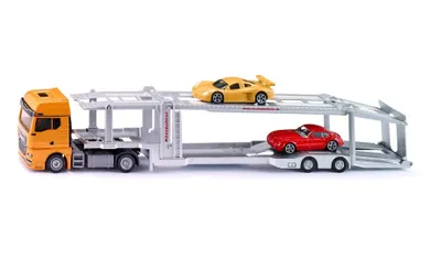 Siku, MAN, ciężarówka do przewozu pojazdów z 2 autami, zestaw modeli