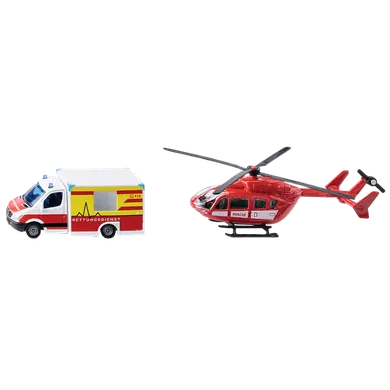 Siku Super, Mercedes-Benz Ambulans + Helikopter ratunkowy, model pojazdu, 1748