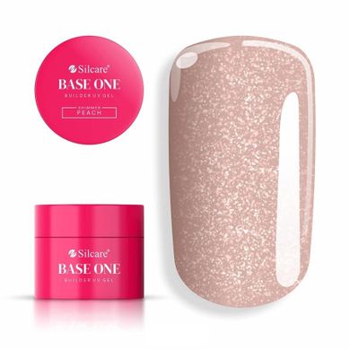 Silcare, Base One Gel, żel budujący do paznokci, shimmer peach, 50g